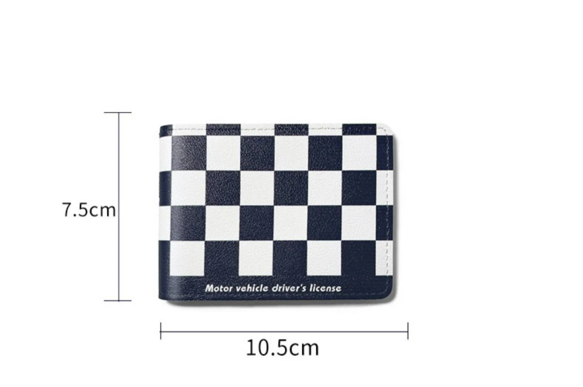 Card Holder Fashion Short Lattice Contrasting Color Folding Houndstooth Clutch Purse Ladies Multi-card Card Holder