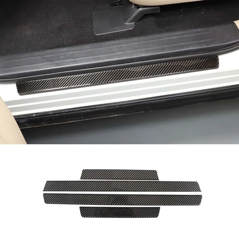 

For Nissan Pathfinder 2013-2018 Soft Carbon Fiber Car Welcome Threshold Strip Sticker Car Interior Protection Accessories 4Pcs