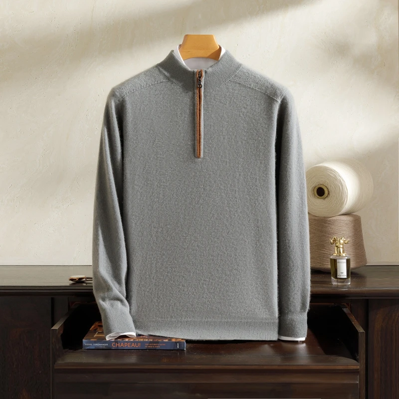 Свитер из 100% чистого кашемира класса А мужской вязаный пуловер с