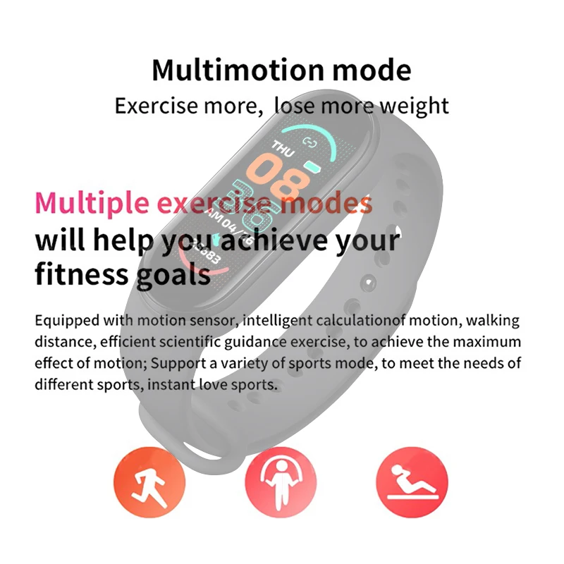 Спортивные часы M6 многофункциональный браслет для мониторинга здоровья