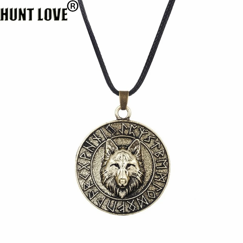 

1pc Vintage Animal Wild Wolf Head Pendant Necklace Goth Steampunk Round Metal Tag Chain Necklace For Women Men Jewelry Best Gift