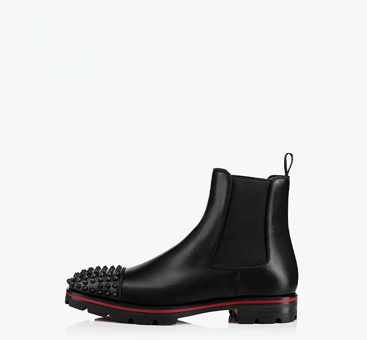 

New spring men's shoes casual rivet boots red bottom shoes winter