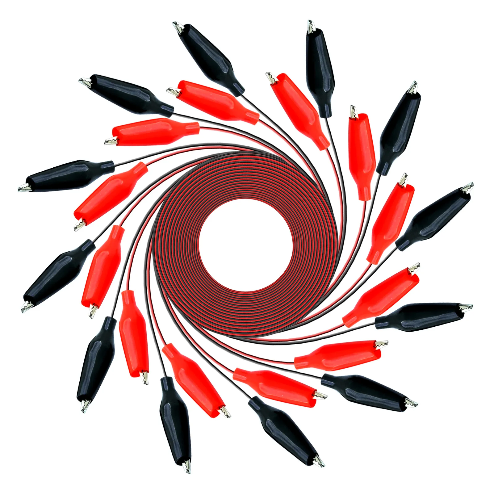 1 шт. 0,3 м, 0,5 м, 1 м, Электрический испытательный провод «сделай сам» с зажимами типа «крокодил», двухсторонние красные и черные зажимы типа «крокодил», плоские перемычки