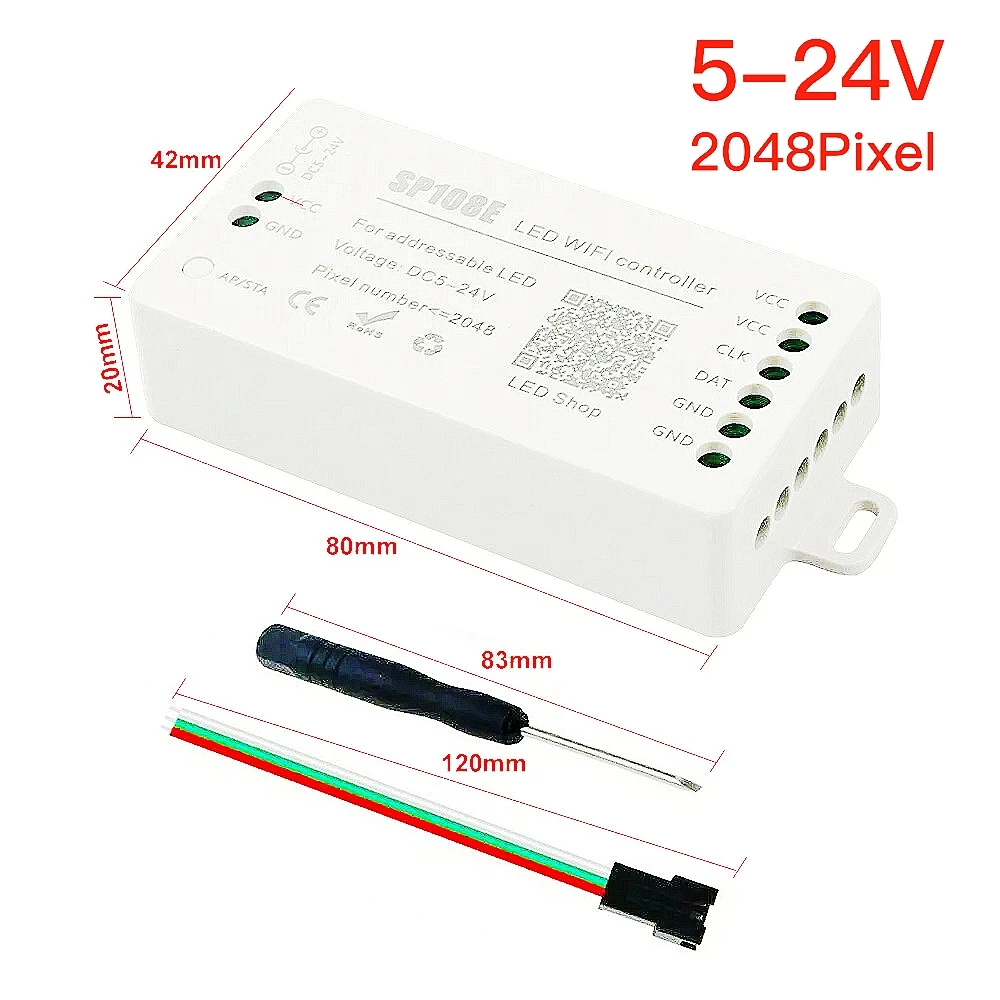 SP108E светодиодный диммер с пикселем Wi-Fi смарт-приложение адресная светодиодная