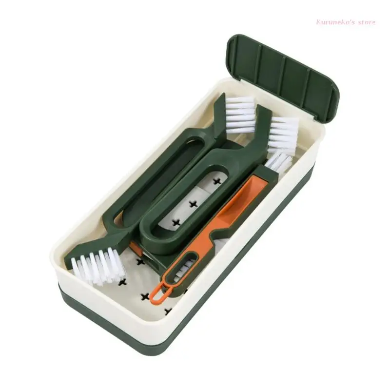 

4 PCS Cleaning Scrubber Brush with Nylon Bristles Versatile Brushes for Window Bathroom Kitchen Track Other Household HX6D