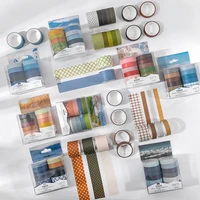 10 rollsbox solid color washi tape set decorative masking tape cute scrapbooking adhesive tape school stationery supplies