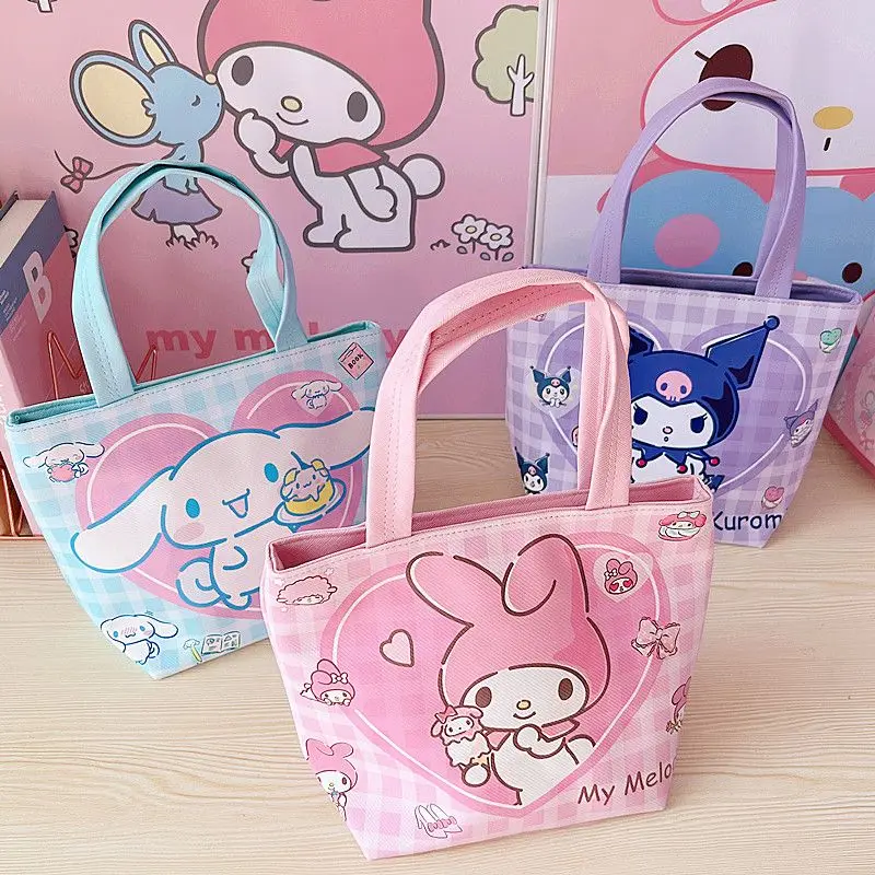 

Hello Kitty My Melody Kawaii Anime Sanrio Storage Box Kuromi Pochacco Cartoon Cute Waterproof Large Capacity Bento Bag Girl Toy