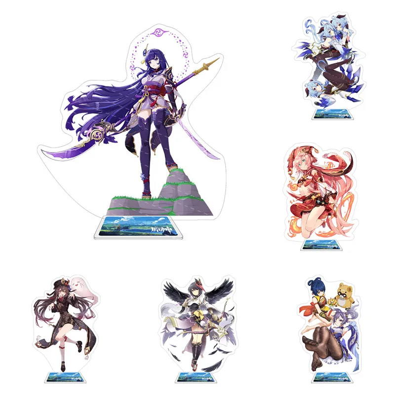 

Фигурка аниме Genshin Impact Hu Tao Beelzebul Yae Miko, акриловая модель, тарелка, настольное украшение, стоячие персонажи, статуи, игрушка, скульптура