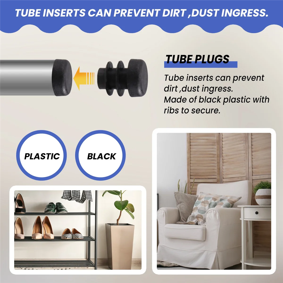 12 шт. пластиковые заглушки для труб диаметром мм заглушка круглая черная