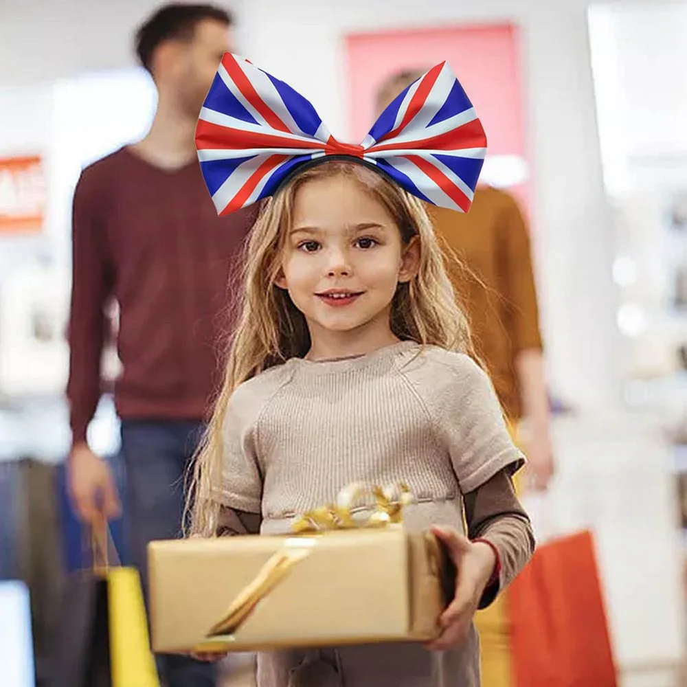 

Zollor 2022 New Queens Platinum Jubilee Union Jack Hair Hoop 70th Anniversary Union Jack Bow Headband Celebration Wearing Props