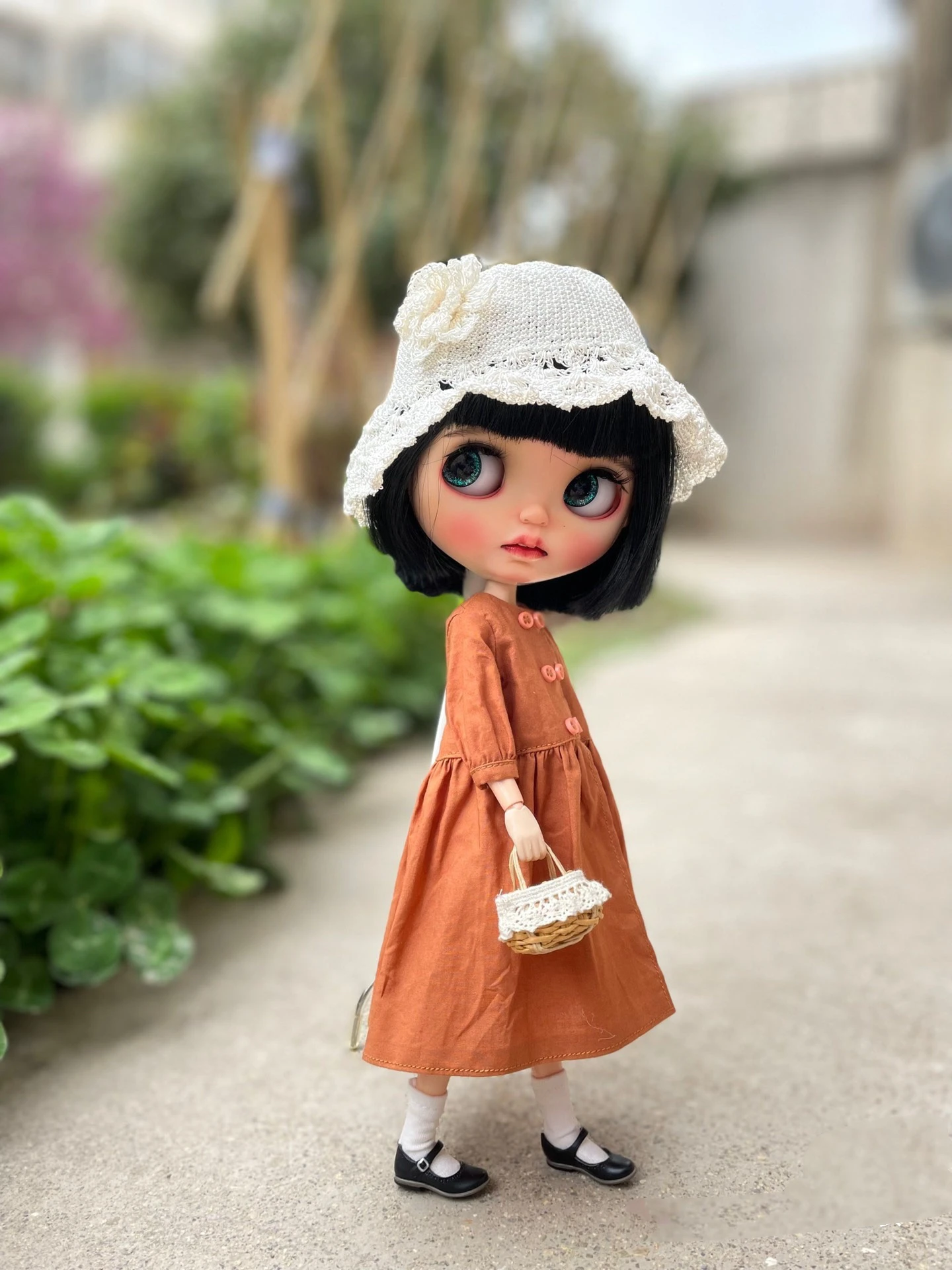 

Blythe clothes Orange Spring dress skirt 1/6 30cm BJD anime girl (Fit for Pullip,Ob24, Licca)