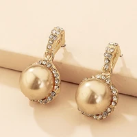 round simple crystal pendant earrings women fashion sweet diamond water drop pendant earrings girls party birthday jewelry gifts