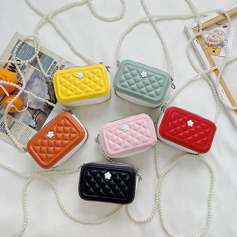Baby Kids Cute Square Shoulder Bags Girls Princess Accessories Coin Purse Handbags Wallet Fashion Children's Small Crossbody Bag