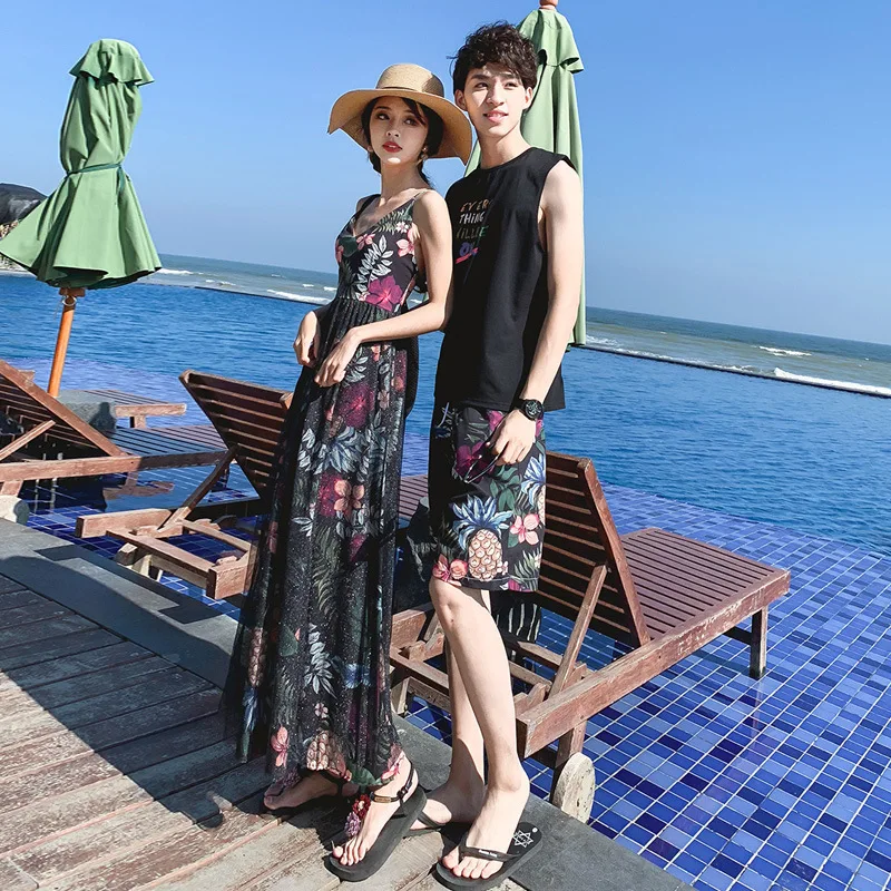 Одежда для пар новые летние товары мужское и женское пляжное праздничное платье