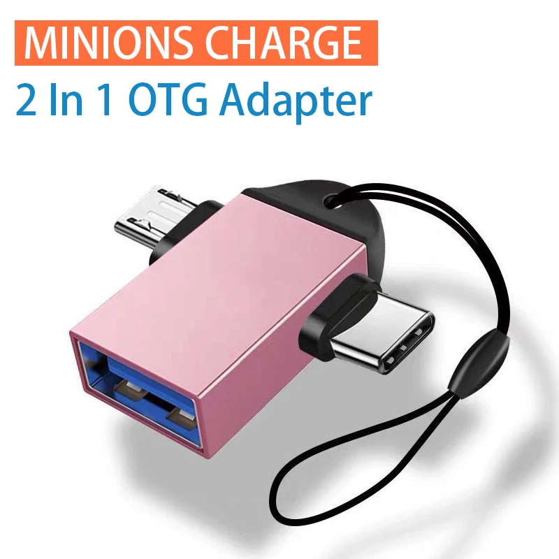 

Адаптер OTG для Xiaomi 2 в 1, Переходник USB 3,0 мама-Micro USB папа и USB C папа, алюминиевый сплав на Go, конвертер