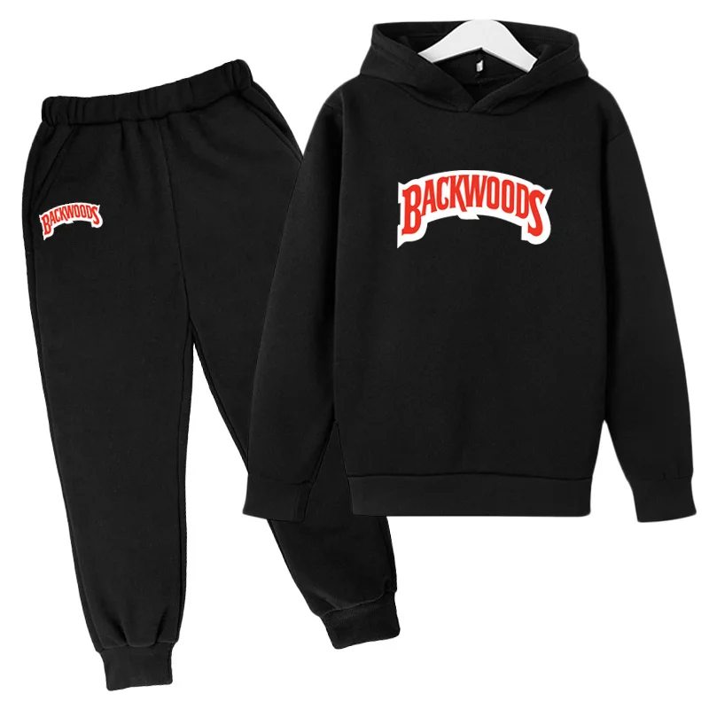 

BACKWOODS Children's Sportswear Girls' Clothes Fashion Suit Casual Hoodie Pants Children's Sportswear Costume 2 Piece Set