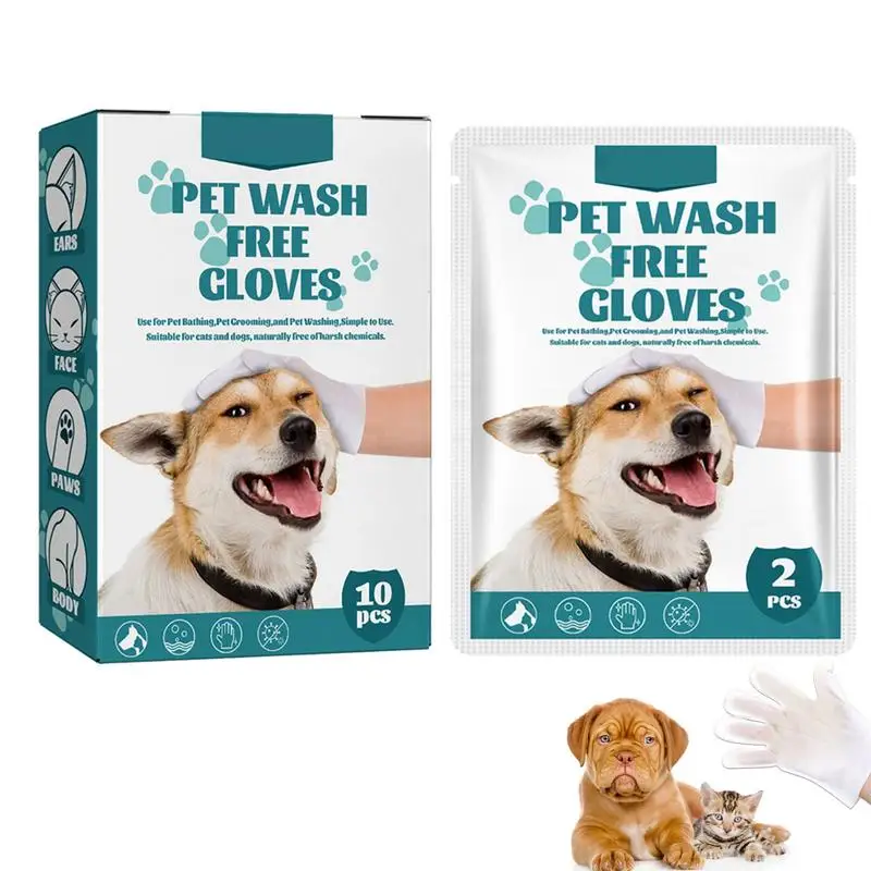 

Dog Clean Glove Comfortable Pet Wipe Gloves 10pcs Dog Wipe Gloves Hands-Free Sealed Package No Cleaning Remove Daily Dirt For