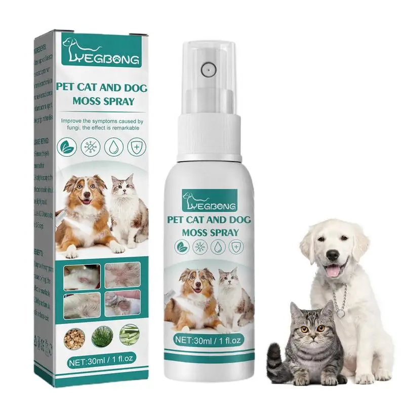 

30ml Pet Moss Spray Cat & Dog Skin Problems Spray Pet Cleaning Care Anti-Itch Spray Provide Relief Pet Cleaning Care Supplies