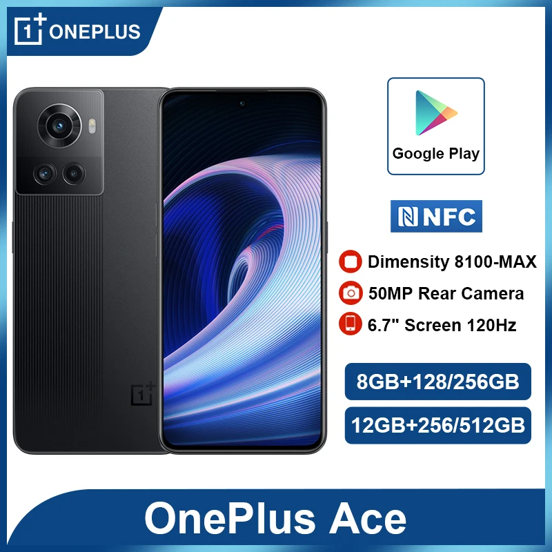 Oneplus Ace 5G Mobile phone 6.7 Inch Amoled 120Hz Dimensity 8100 Octa Core Android 12 150W flash Lading Nfc Smartphone
