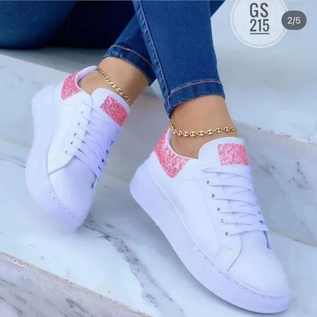 

Women Casual Shoes Fashion Butterfly Decor Round Head Sneakers Leather Lace-Up Platform Ladies Vulcanize Shoes Female Footwear