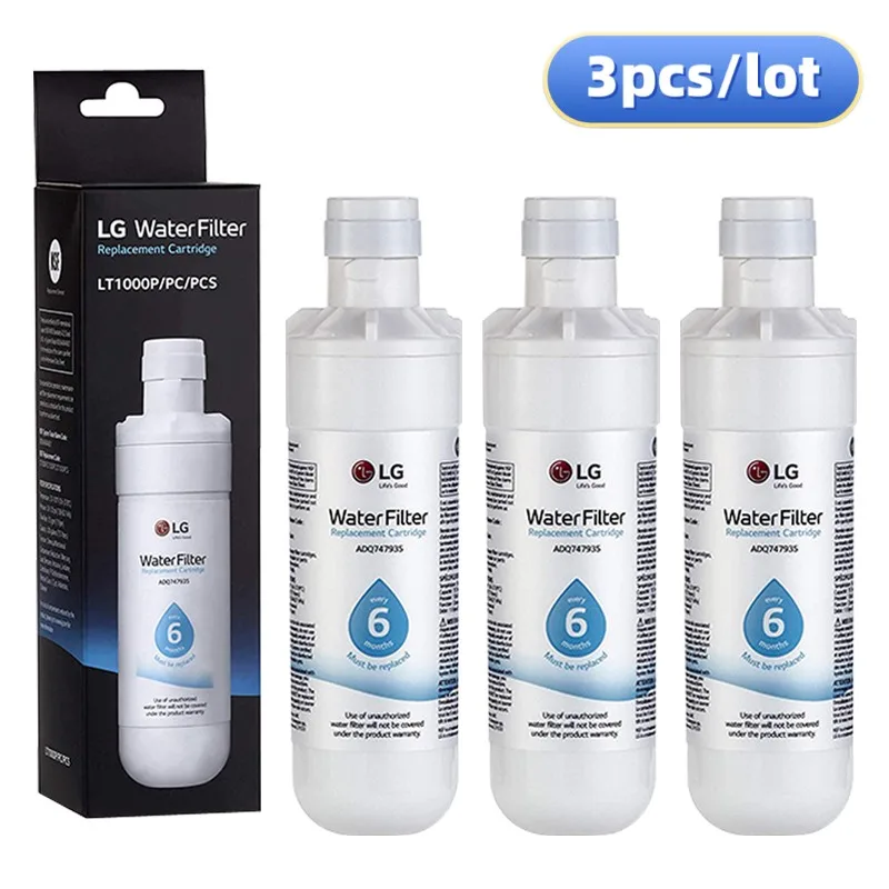 3 Pack LG LT1000P Refrigerator Water Filter Replacement For LT1000P/PC/PCS, ADQ74793501,MDJ64844601,ADQ75795105,AGF80300704