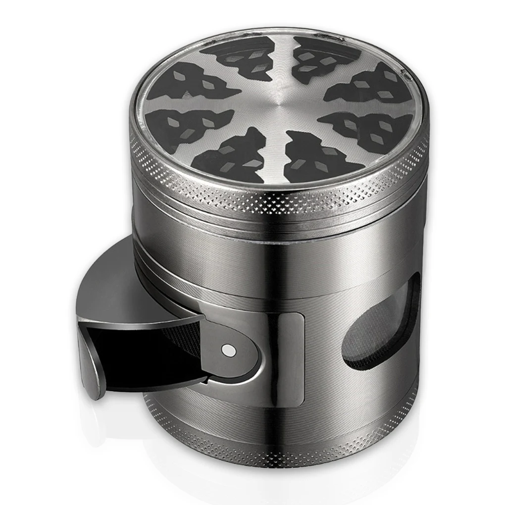 

Portable Herb Grinder Vanilla Zinc Alloy 4 Layers Crusher Grinding Tool with Collecting Tray Spice Mill Equipment