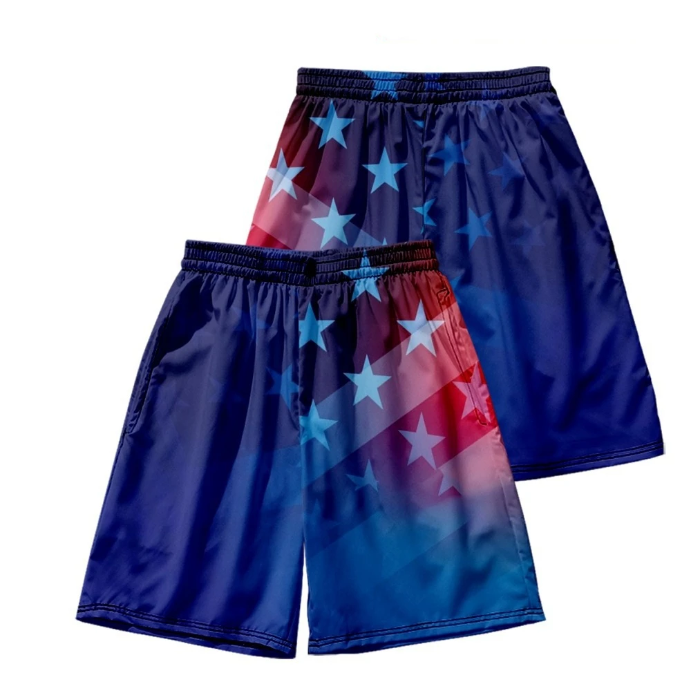 

2022 Summer New Children's Wear Five Pants Independence Day Flag Kids Beach Board Shorts July 4th 3D Printing Boys Kimono Shorts