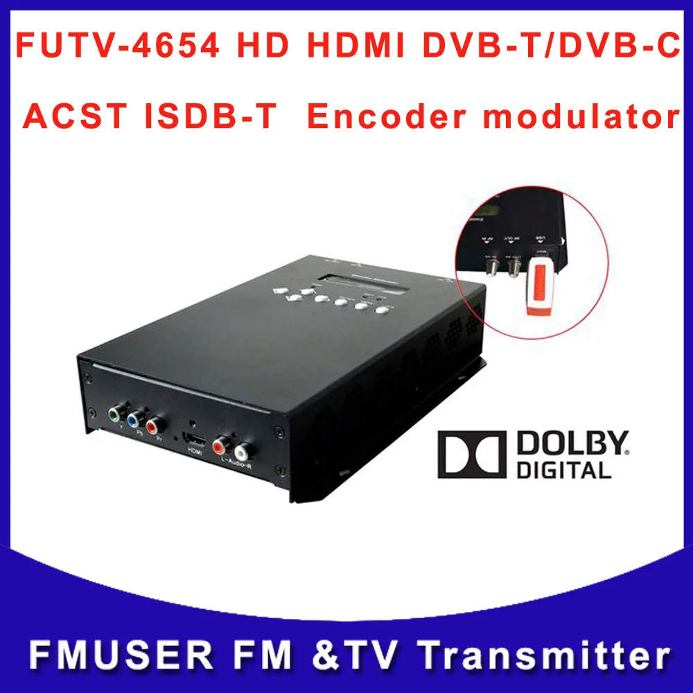 

FUTV4654 HD HDMI видео к цифровому RF энкодеру модулятор с USB AC3 Dolby аудио Бесплатная доставка
