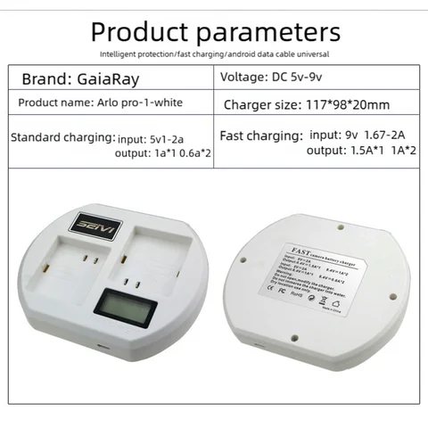 Зарядное устройство для Arlo Pro 2, светодиодное двойное быстрое зарядное устройство, 5 В/9 В постоянного тока для Arlo Go, камера с освещением безопасности, аксессуары для аккумуляторной батареи