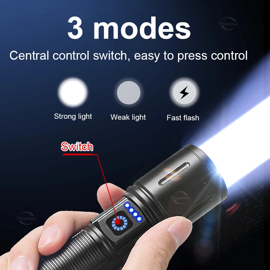 Ультра-мощный Тактический Фонарик С Перезаряжаемой Батареей