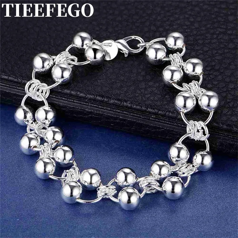 Купи 925 Sterling Silver geometry beads Chain Bracelets for Women Luxury Fashion Party Wedding Accessories Jewelry Christmas Gifts за 207 рублей в магазине AliExpress