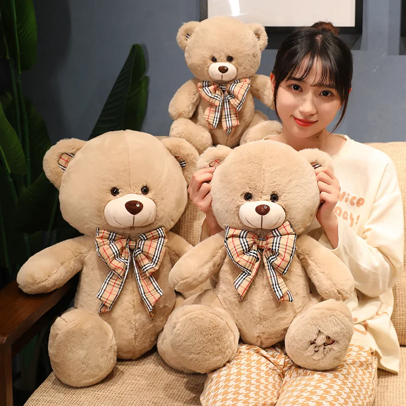 

Hot 30/40/50cm Kawaii Teddy Bear With Bow Tie Stuffed Animal Plush Toy Soft Plushie Pillow Doll For Girls Children Birthday Gift