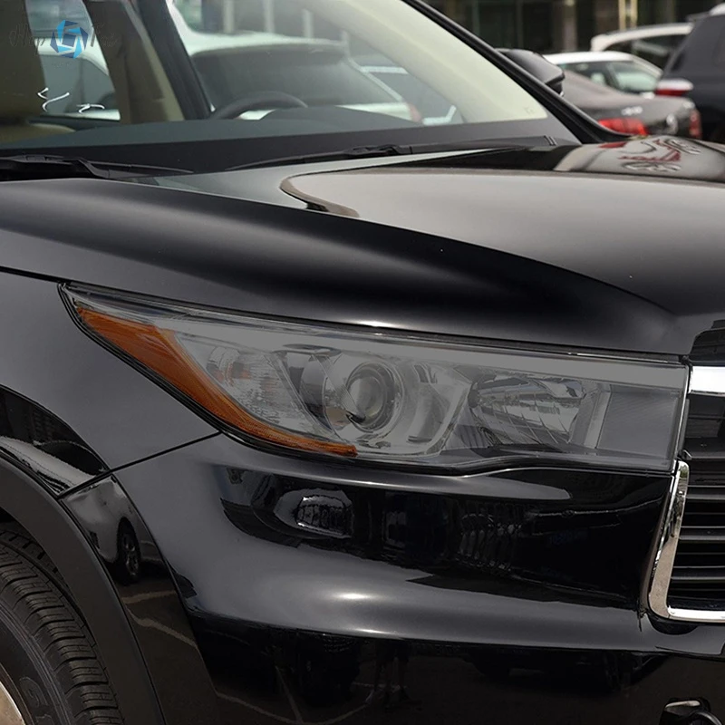 

Car Headlight Protective Film Smoked Black Tint Wrap Vinyl Transparent TPU Sticker For Toyota Highlander 2014 2015 2016 2017