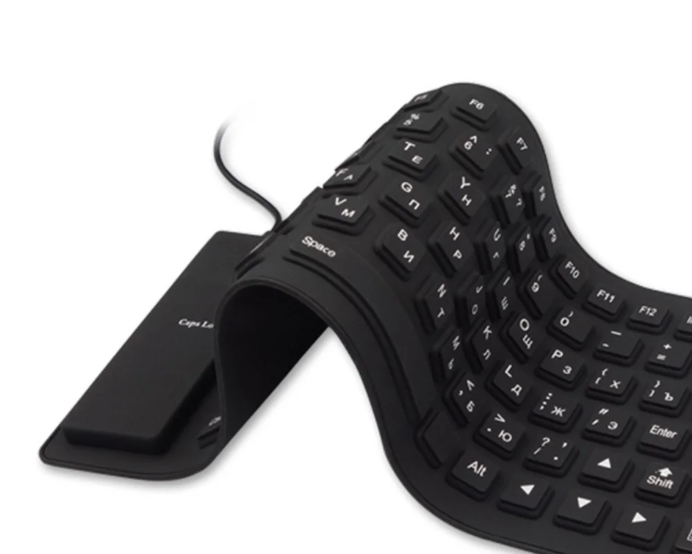 

Новинка 2022, 85Key, русские буквы Engglish, макет провода, USB-интерфейс, силиконовая резиновая складная клавиатура Teclado для ПК, водонепроницаемая