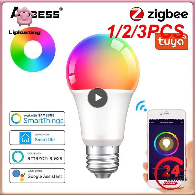 

1/2/3 шт., светодиодные лампы Zigbee 3,0 Tuya RGB + WW + CW E27