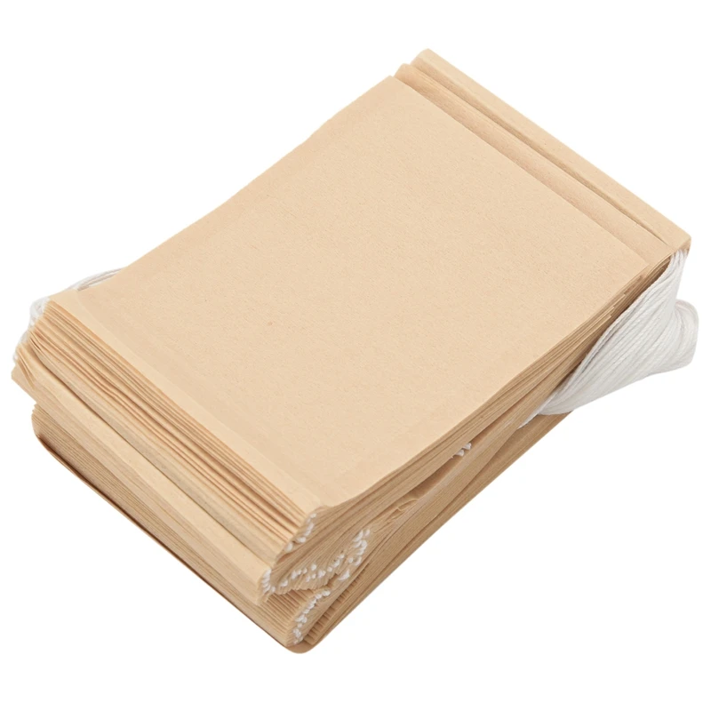 

600 Pcs Disposable Tea Bags With Drawstring Safe Strong Penetration Unbleached Paper For Loose Leaf Tea And Coffee