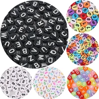 mixed letter acrylic beads round flat alphabet digital cube loose spacer beads for jewelry making handmade diy bracelet necklace
