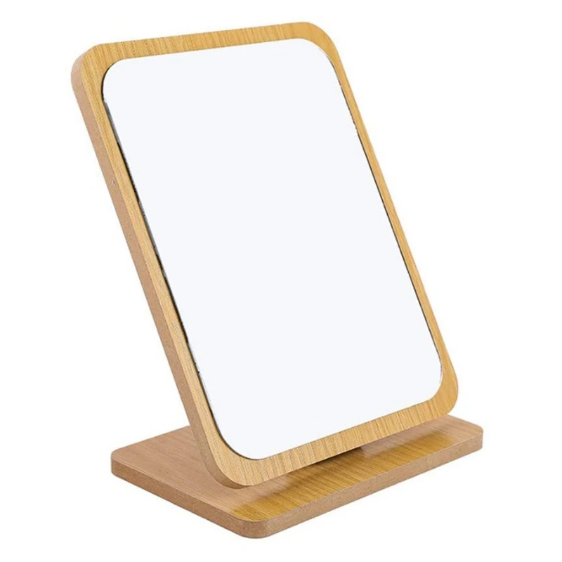 

Vanity Mirror Wooden Rustic Surface Countertop Desktop Stand Travel Mirror Foldable Dressing Table Bedroom Adjustable