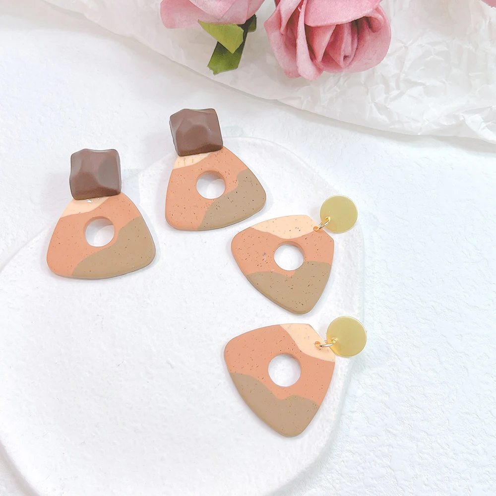 

Geometric simple color matching triangle Japanese and Korean style ins temperament women earrings personality trend design sense