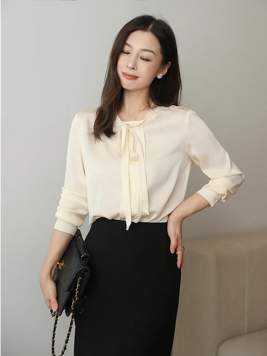 BirdTree элегантная рубашка из 90% натурального шелка 19 мм однотонная женская блузка с