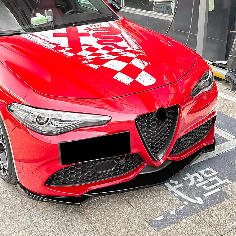 

Для Alfa Romeo Giulia 952 2015-2024 версия ABS автомобильный передний бампер спойлер глянцевый черный вид из углеродного волокна