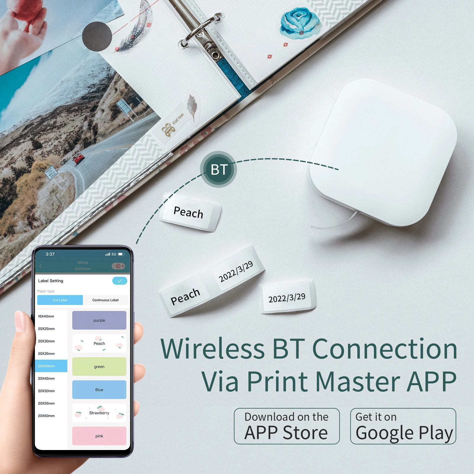 Принтер для этикеток Q30 беспроводной мини-термопринтер с Bluetooth портативный