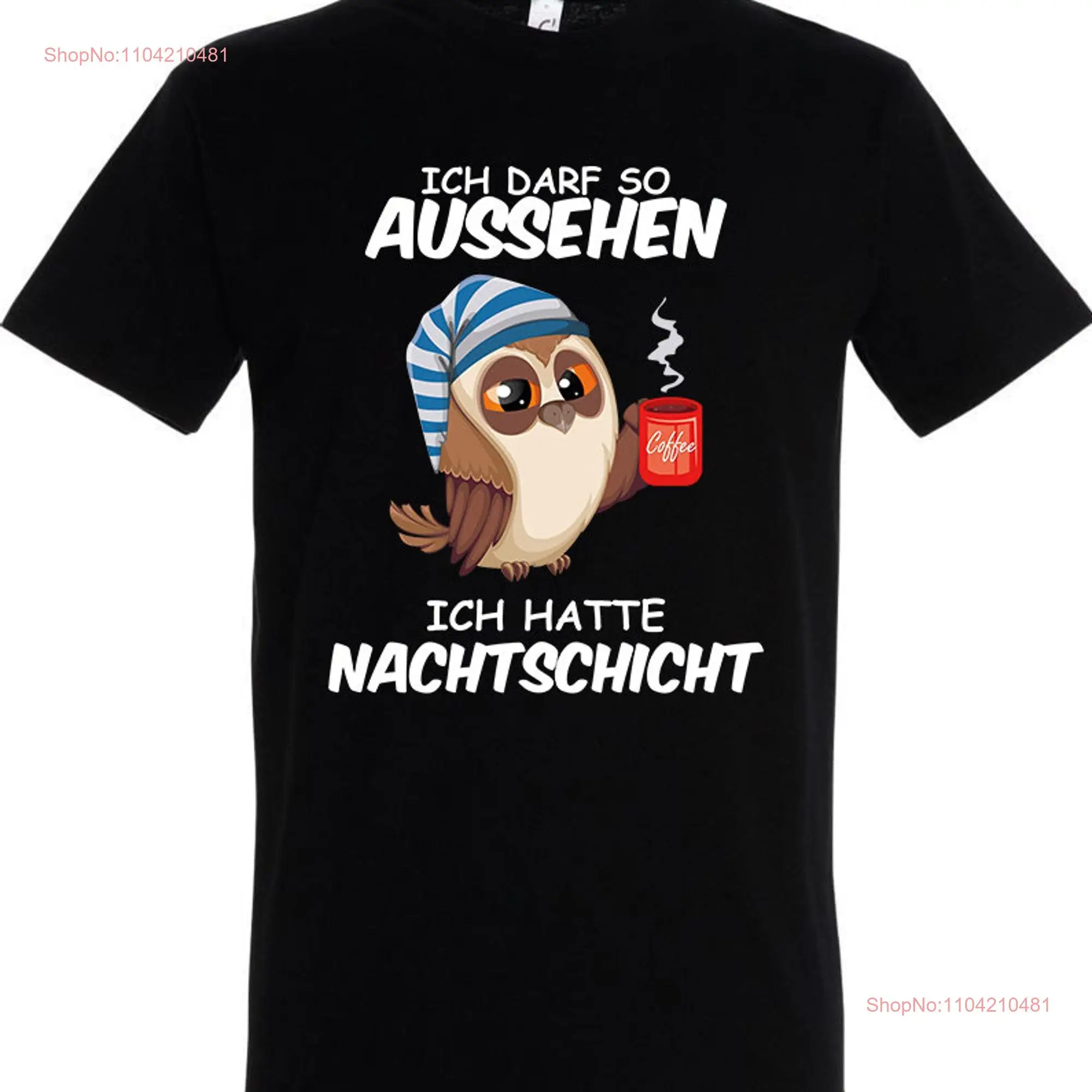 Забавная футболка Night Shift Coffee Sarcasm Irony Sayings Gag Мужская культовая с длинными или