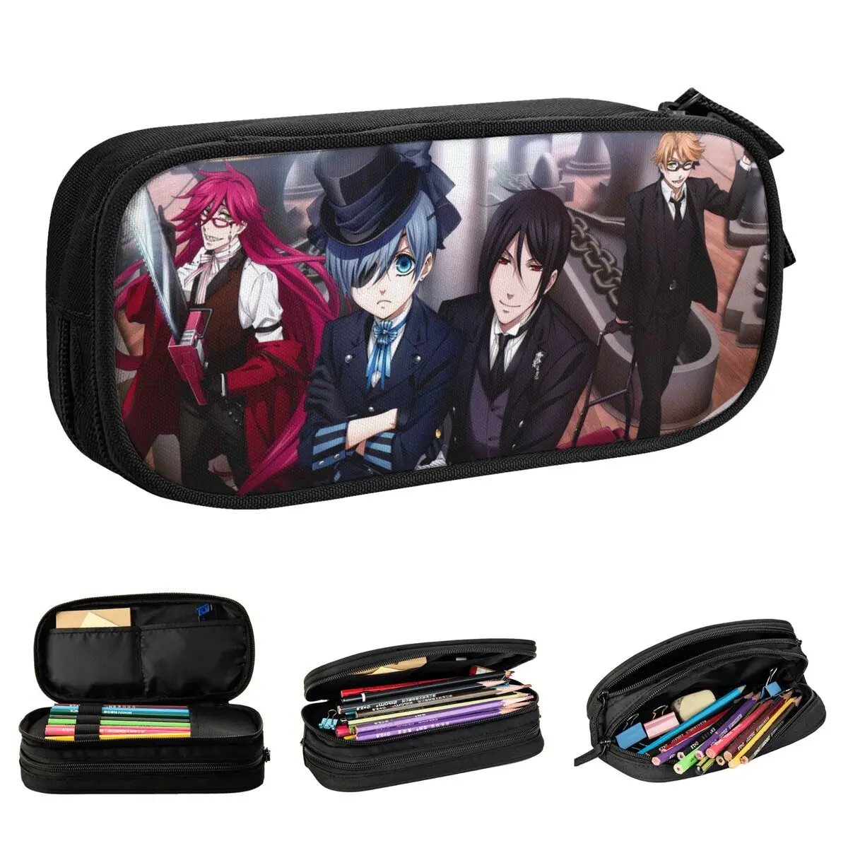 

Bishounen Black Butler Pencil Cases Anime Manga Pen Bag Girl Boy Big Capacity School Supplies Gift Pencil Pouch