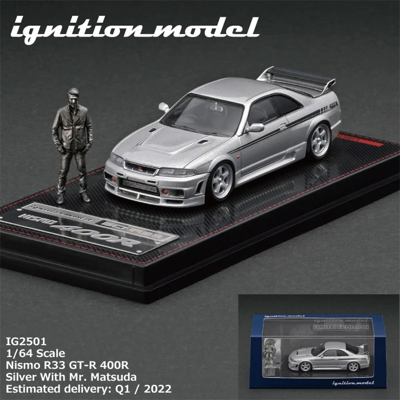 

**Pre-Order** IG 1:64 Nismo R33 GT-R 400R Silver w/figure Matsuda Diecast Model Car