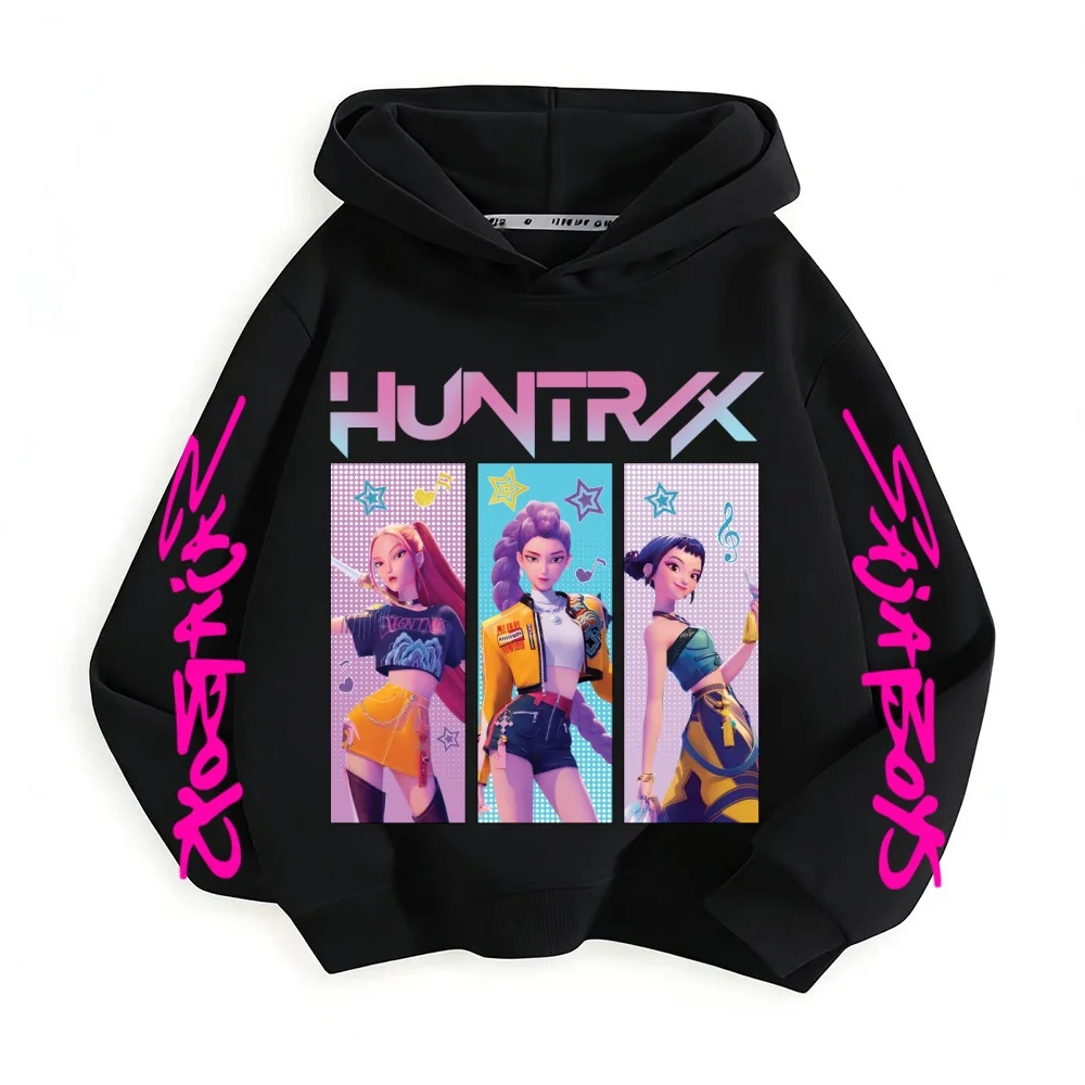 Фото KPop Demon Hunter Rumi Derpy Толстовка с героями мультфильмов для мальчиков и девочек, теплая и плотная, модная повседневная фиолетовая толстовка с принтом №2