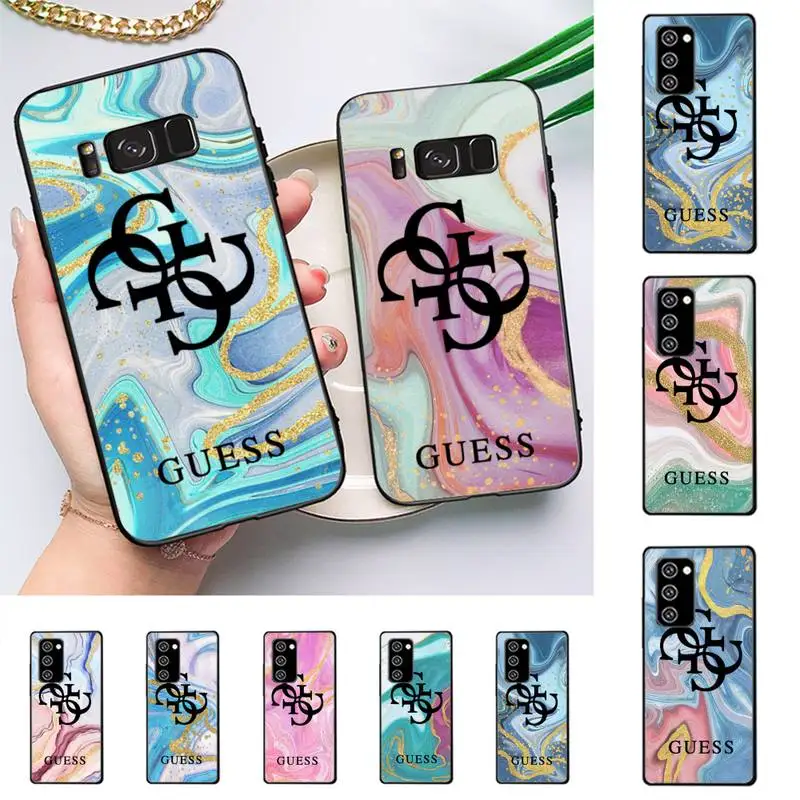 

Luxury GUESS Glitter Gradient Marble Texture Phone Case For Samsung Galaxy Note10Pro Note20ultra note20 note10lite M30S
