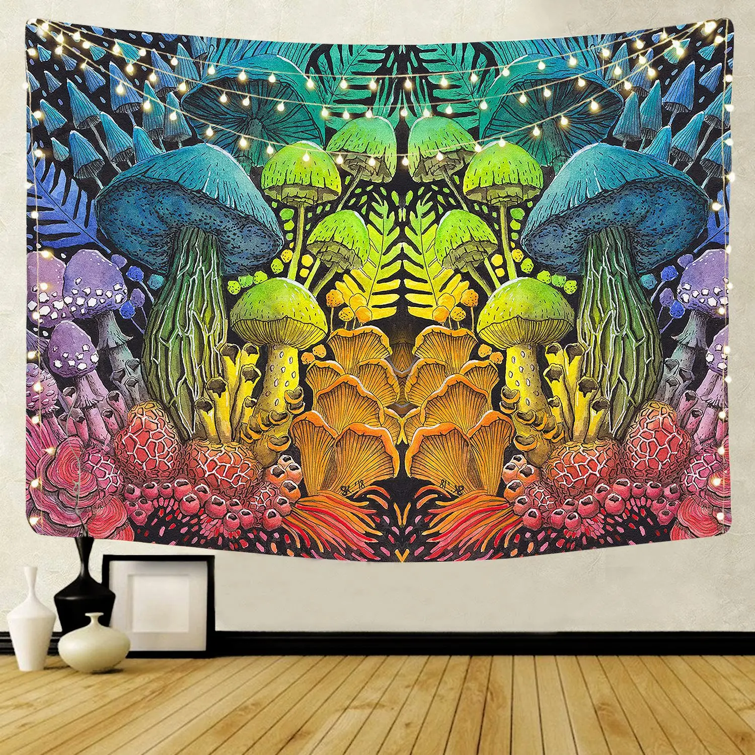 

Butterfly Print Tapestry Wall Hanging Psychedelic Mushroom Decorative Living Room Carpet Home Decor Polyester Blanket