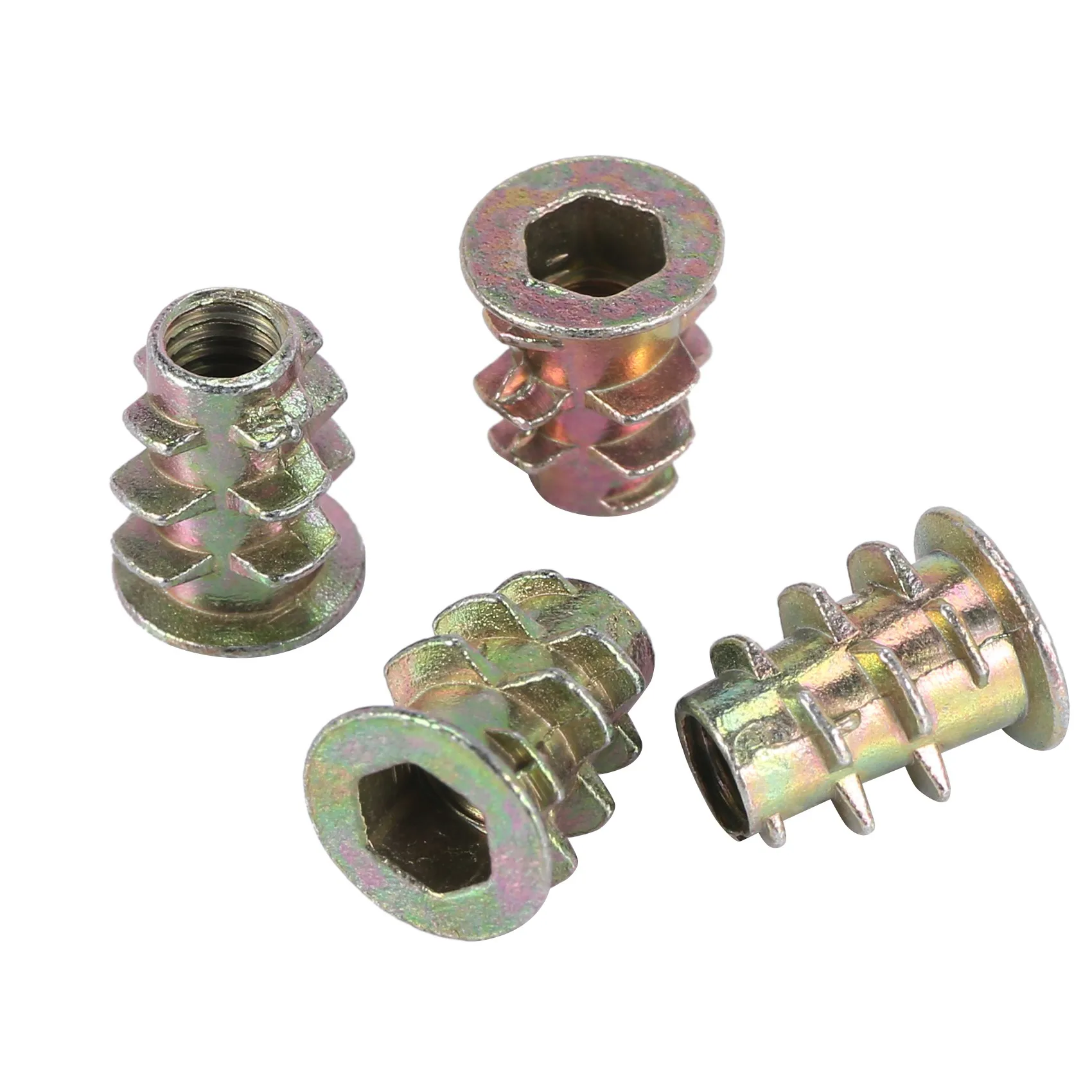 Гайки-вставки с внутренней резьбой M4x10 мм 60 шт. для деревянной мебели