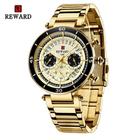 reward women dress watches fashion chronograph waterproof wristwatch stainless steel quartz wrist watch gift for mother